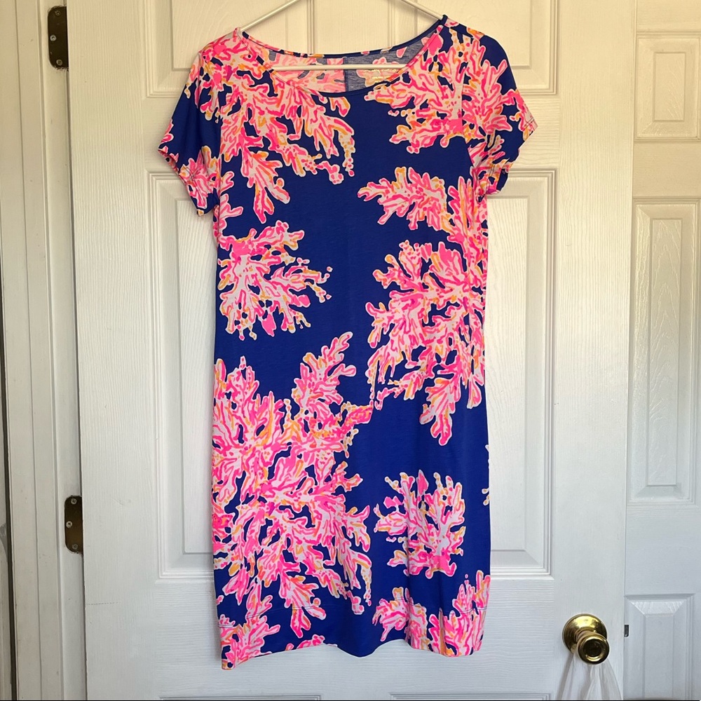 NWOT Lilly Pulitzer Short Sleeve Marlowe Dress in Brilliant Blue It’s Eelectric